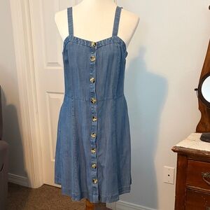 LOFT Blue Denim Shirt Dress